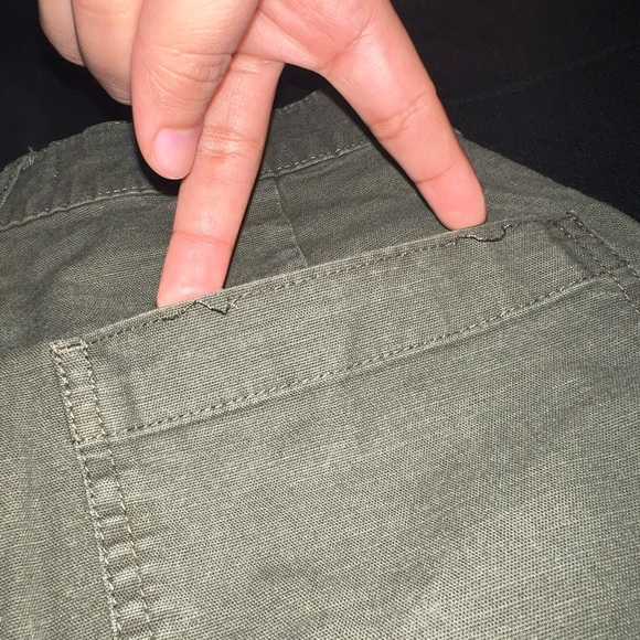 Point Sur olive green flared bottom cropped pant. Size 28P. - Picture 8 of 9